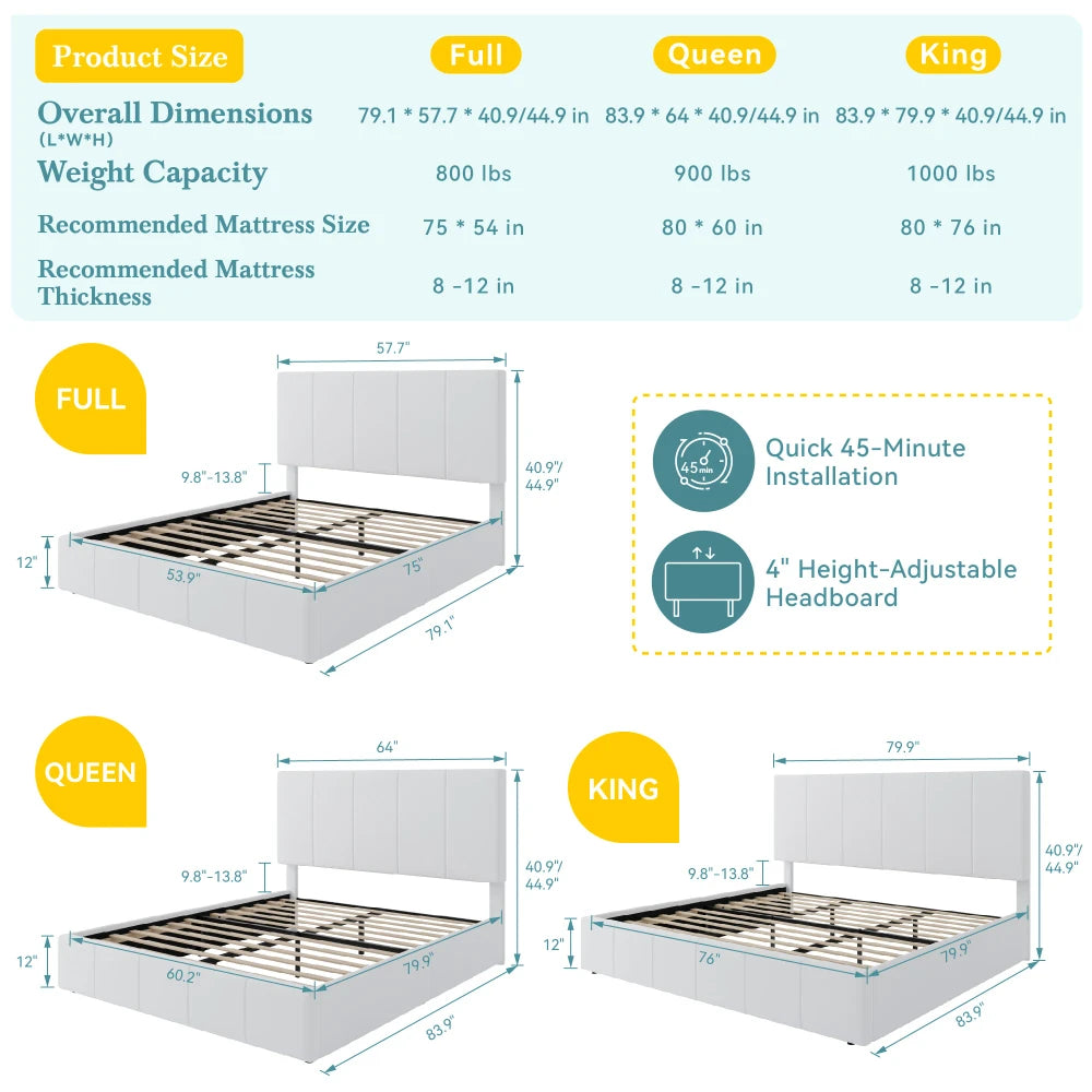 HOOMIC Velvet Platform Bed Frame