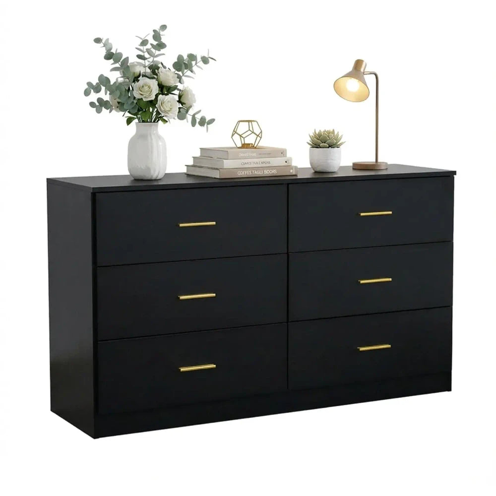 Modern White 6-Drawer Dresser