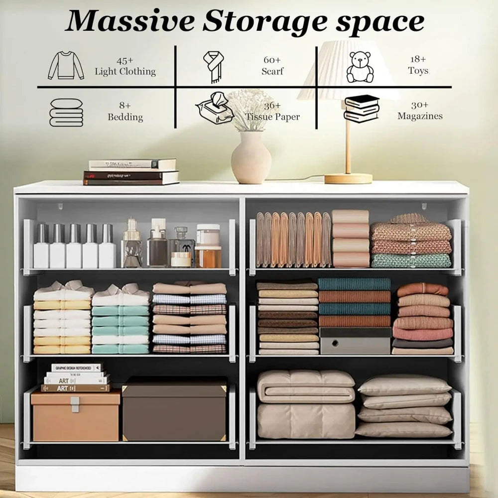 Modern White 6-Drawer Dresser